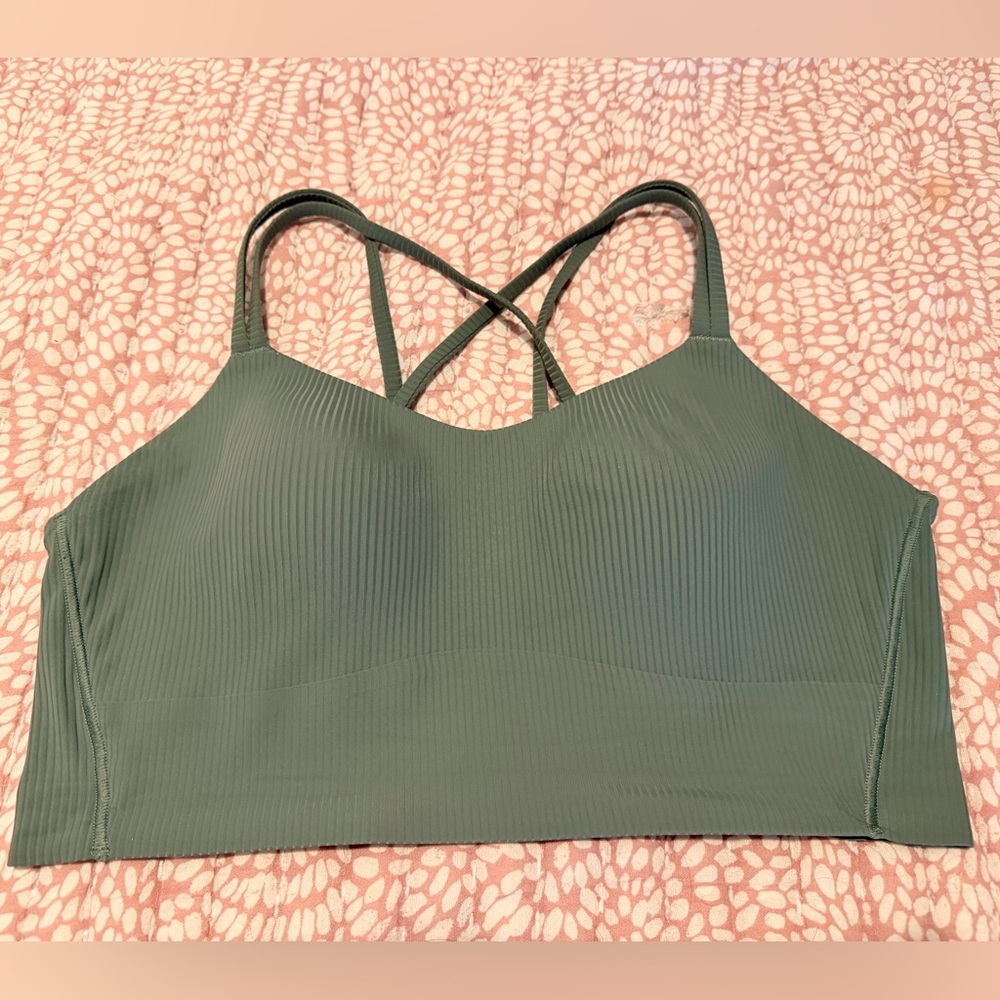 Lululemon Green Size 10 B/C Cup Like A Cloud Longline Ribbed Bra Light Support